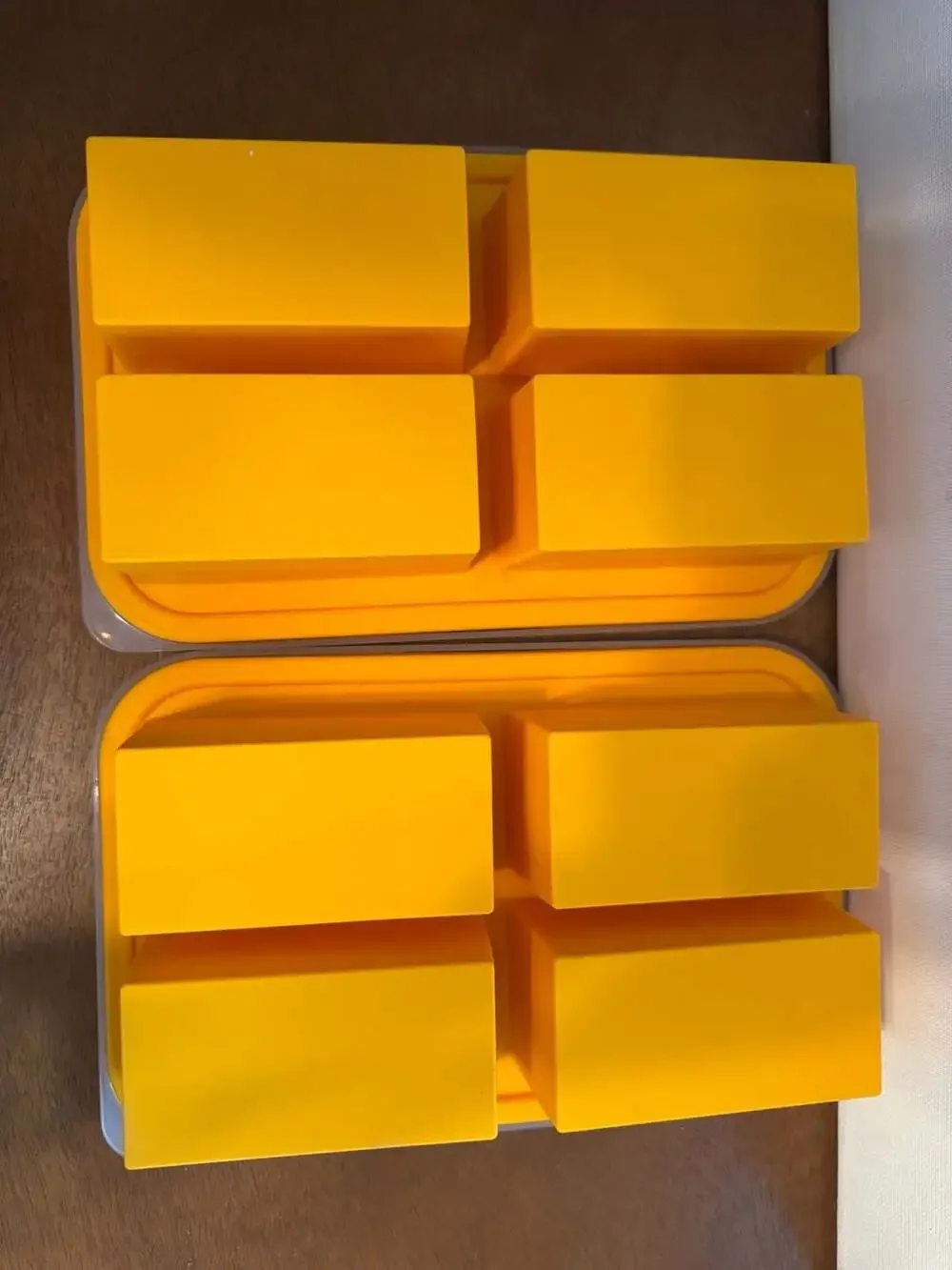 2 Pack Silicone Soup Freezer Containers with Lids 4 Compartment Food Storage Con